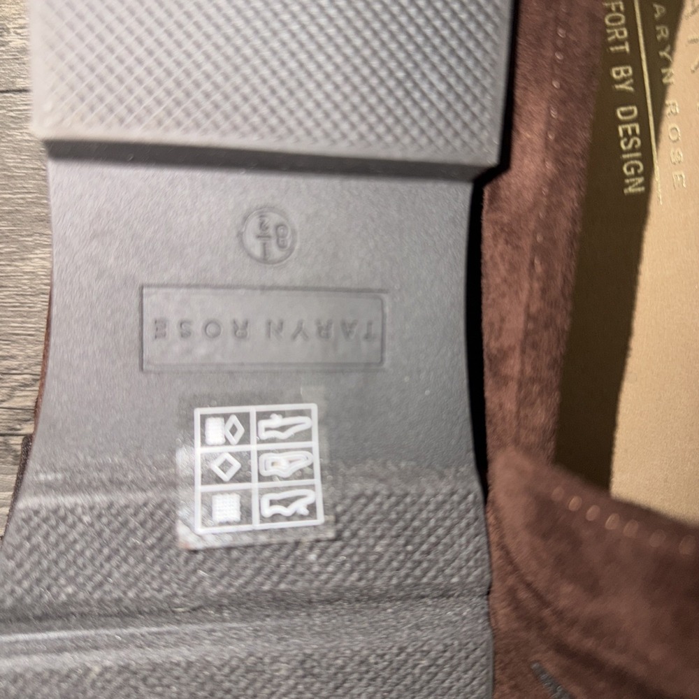 Taryn by Taryn Rose Penny Loafers Lug Sole 8.5 Brown Suede Slip On Comfort Shoe - Picture 4 of 9